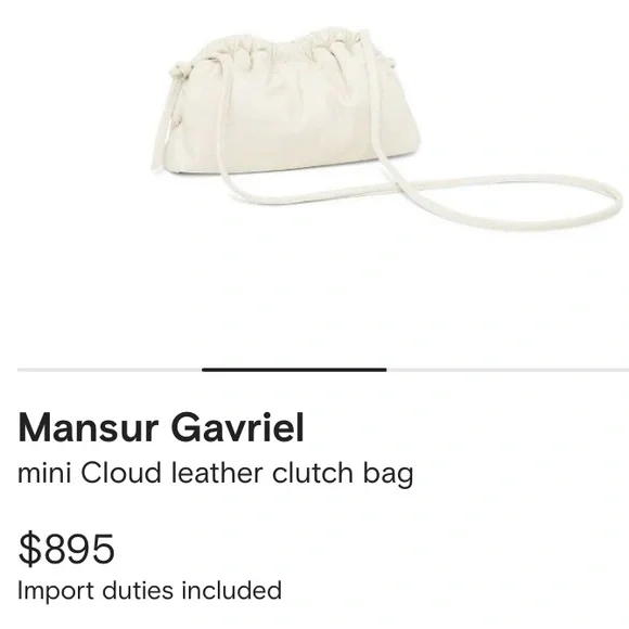 Mansur Gavriel white mini Cloud leather clutch bag - Picture 8 of 16